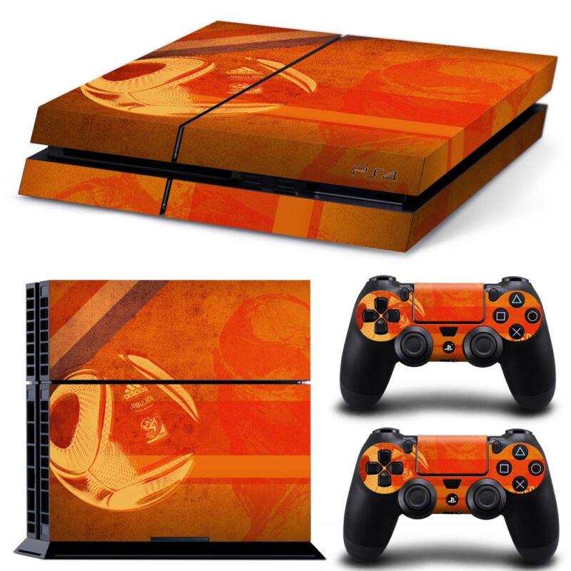 Adidas Jabulani Orange Soccer Ball Skin Sticker For PS4 And Controllers