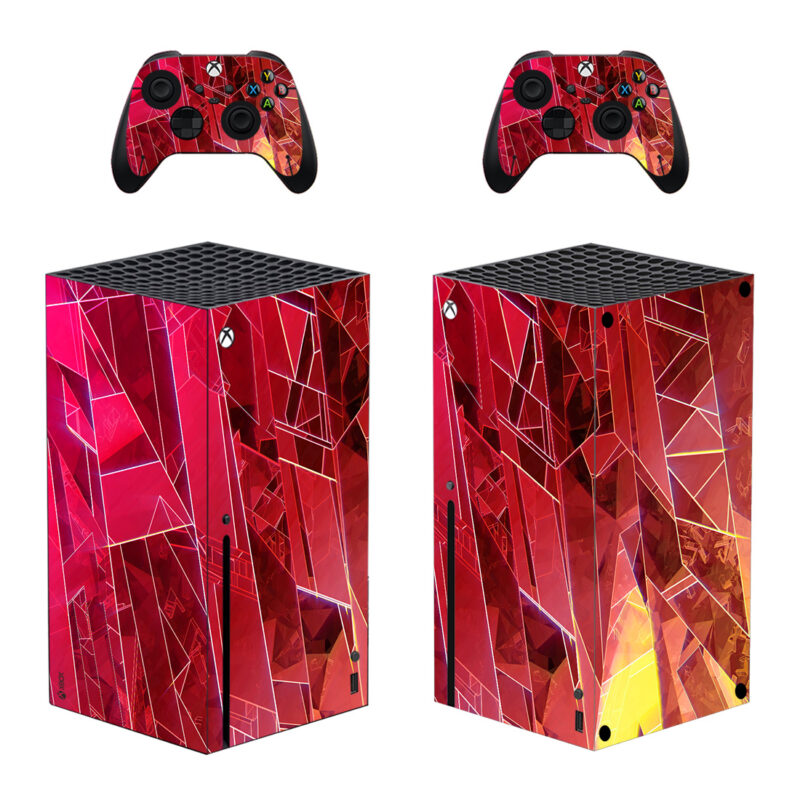 Abstract Pink Crystal Skin Sticker For Xbox Series X And Controllers