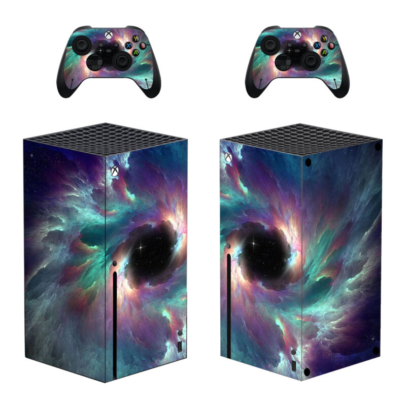 Iridescent Nebula Art Skin Sticker For Xbox Series X And Controllers