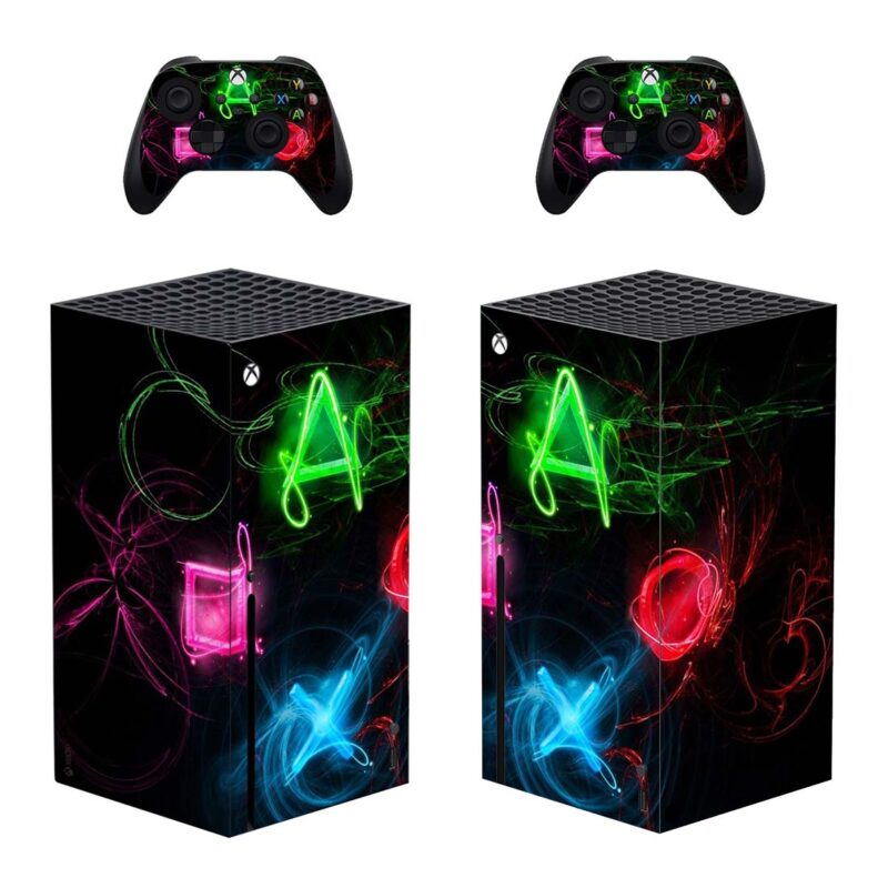 Geometry Neon PS4 Symbols Skin Sticker For Xbox Series X And Controllers