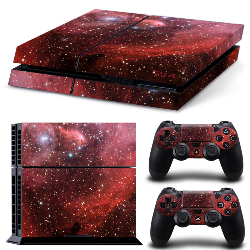 Maroon Star Galaxy PS4 Skin Sticker