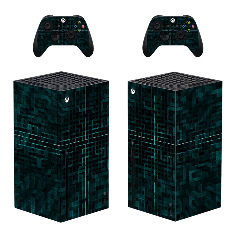 Abstract Neon Maze Pattern Skin Sticker For Xbox Series X And Controllers