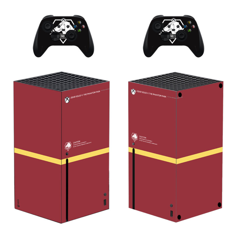 Maroon Color Metal Gear Solid V The Phantom Pain Skin Sticker For Xbox Series X And Controllers