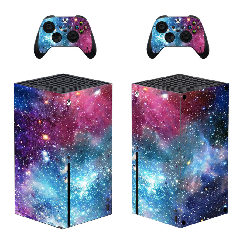 Galaxy Skin Sticker For Xbox Series X And Controllers Design 1