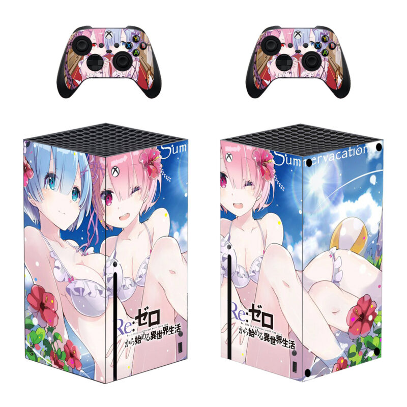 Re: Zero Two Emilia And Rem In Swimsuit Skin Sticker For Xbox Series X And Controllers