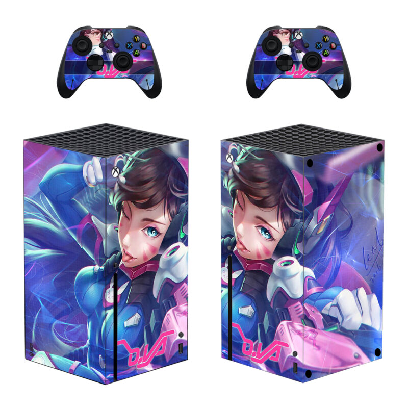 Overwatch Anime D.Va Skin Sticker For Xbox Series X And Controllers Design 1