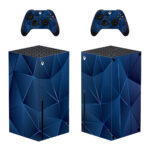 Geometric Blue Surface Triangles Digital Skin Sticker For Xbox Series X And Controllers