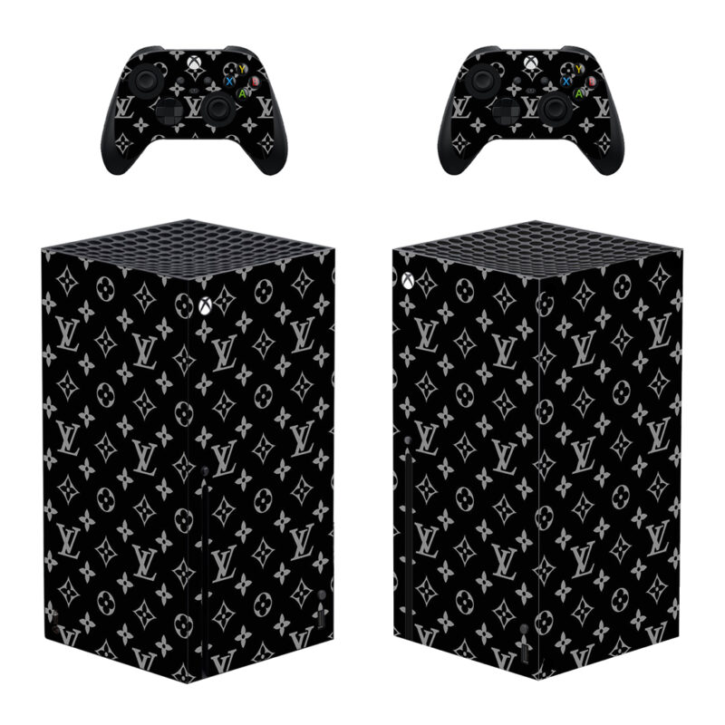 Louis Vuitton Black Pattern Skin Sticker For Xbox Series X And Controllers