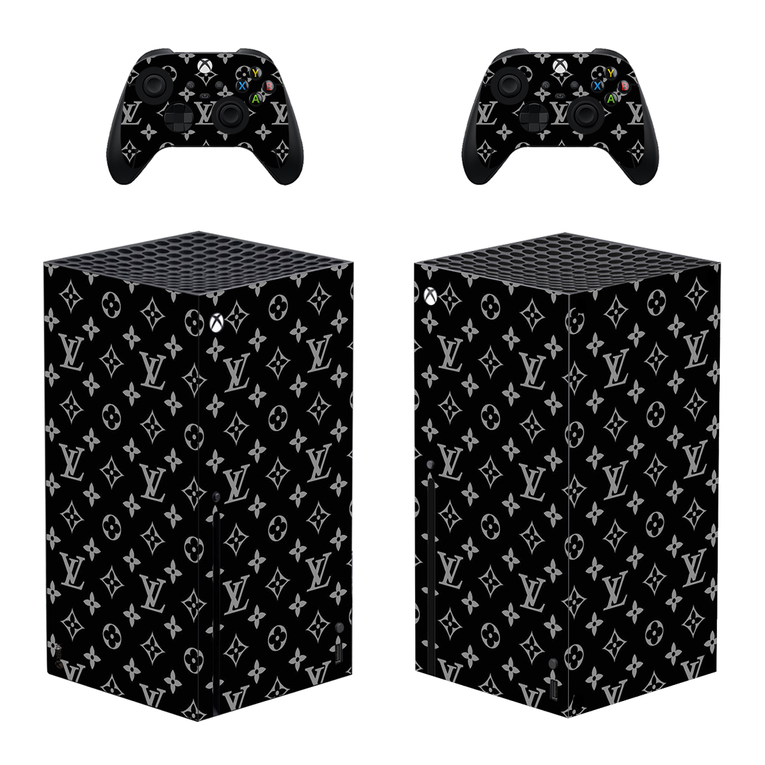Louis Vuitton Black Pattern Skin Sticker For Xbox Series X And Controllers