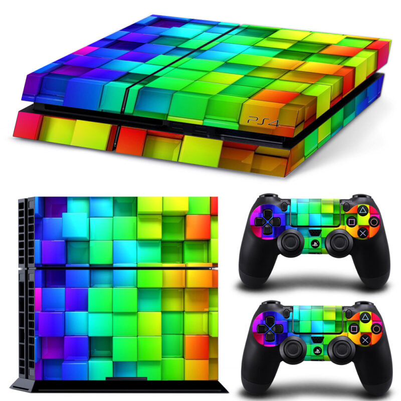 Colorful Square Abstract 3D PS4 Skin Sticker