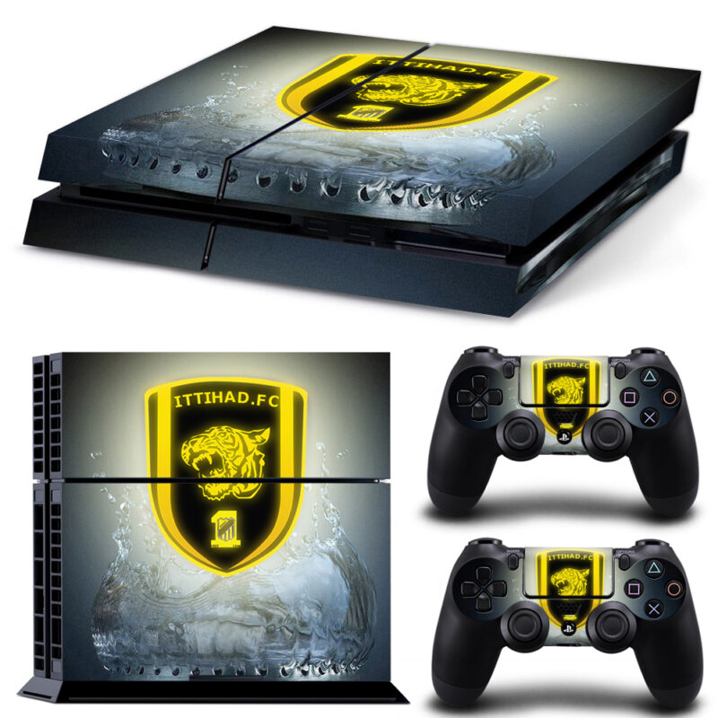 Al-Ittihad FC Skin Sticker For PS4 And Controllers Design 1