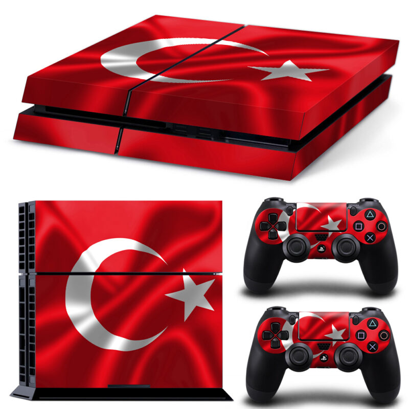 Flag Of Turkey Skin Sticker For PS4 And Controllers Design 1