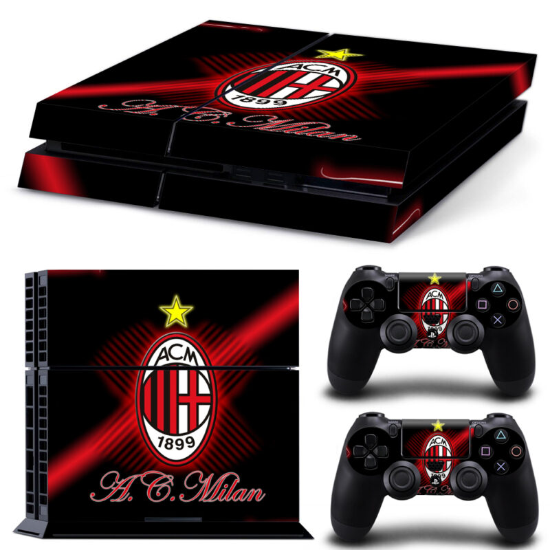 AC Milan FC Skin Sticker For PS4 And Controllers Design 1