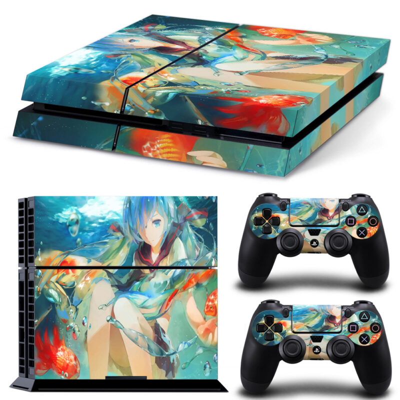 Anime Water Vocaloid Hatsune Miku Skin Sticker For PS4 And Controllers