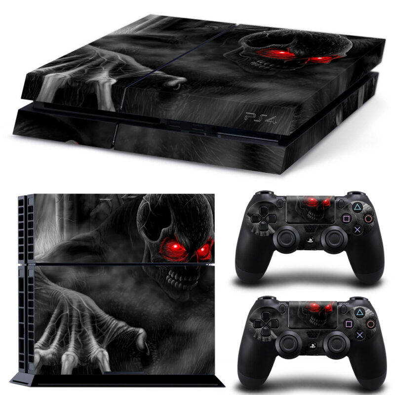 Red Eye Ghost Skin Sticker For PS4 And Controllers Design 1