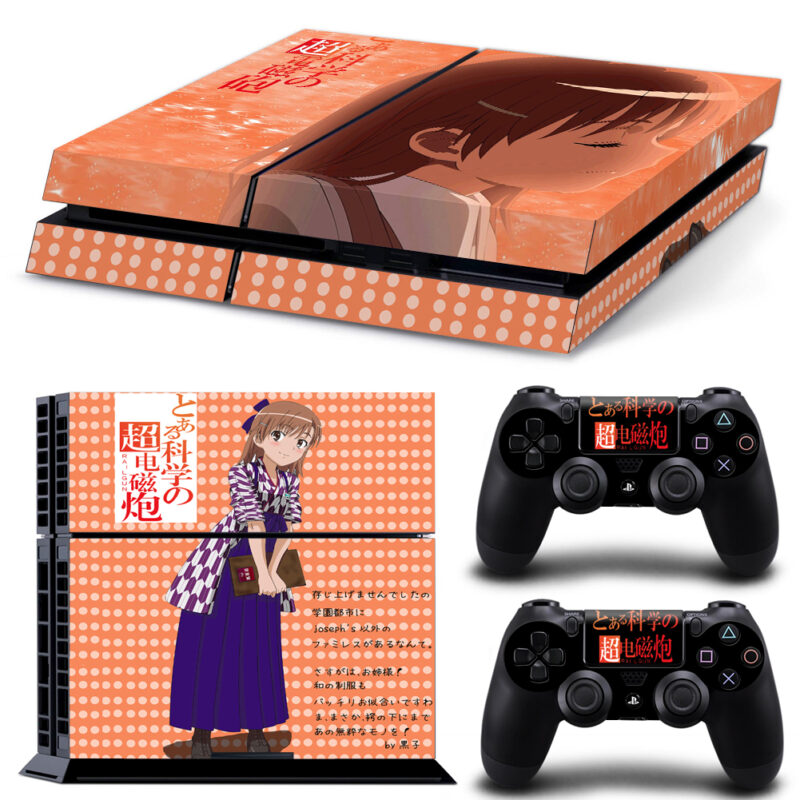 Anime Mikoto Misaka Skin Sticker For PS4 And Controllers Design 1