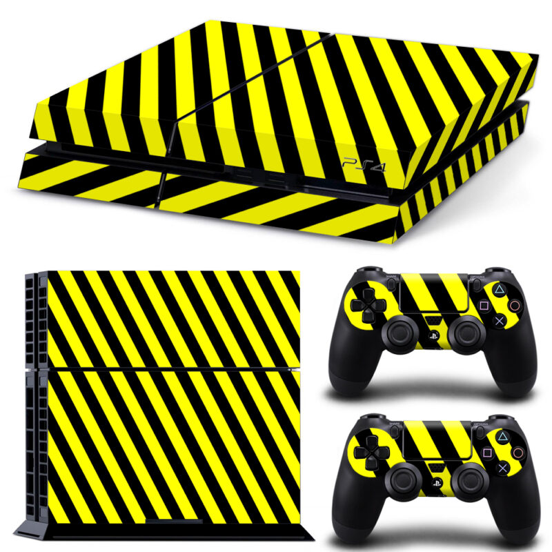 Yellow And Black Stripes PS4 Skin Sticker