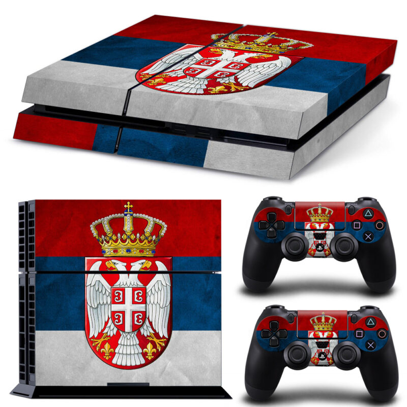 Flag Of Serbia Skin Sticker For PS4 And Controllers