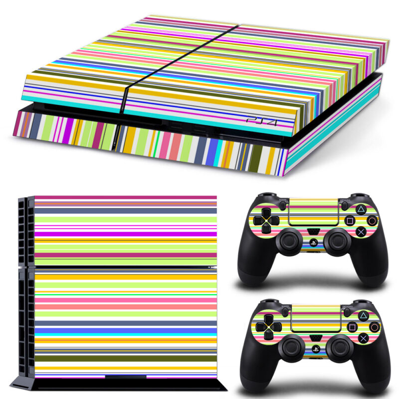 Multicolored Line Pattern PS4 Skin Sticker