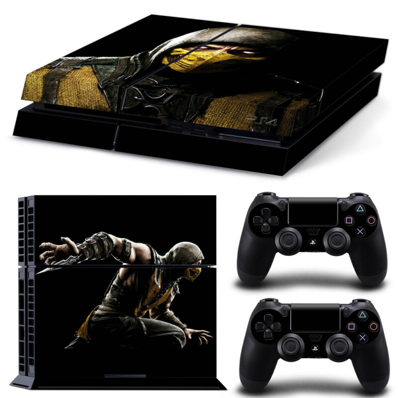 Mortal Kombat X Scorpion Skin Sticker For PS4 And Controllers