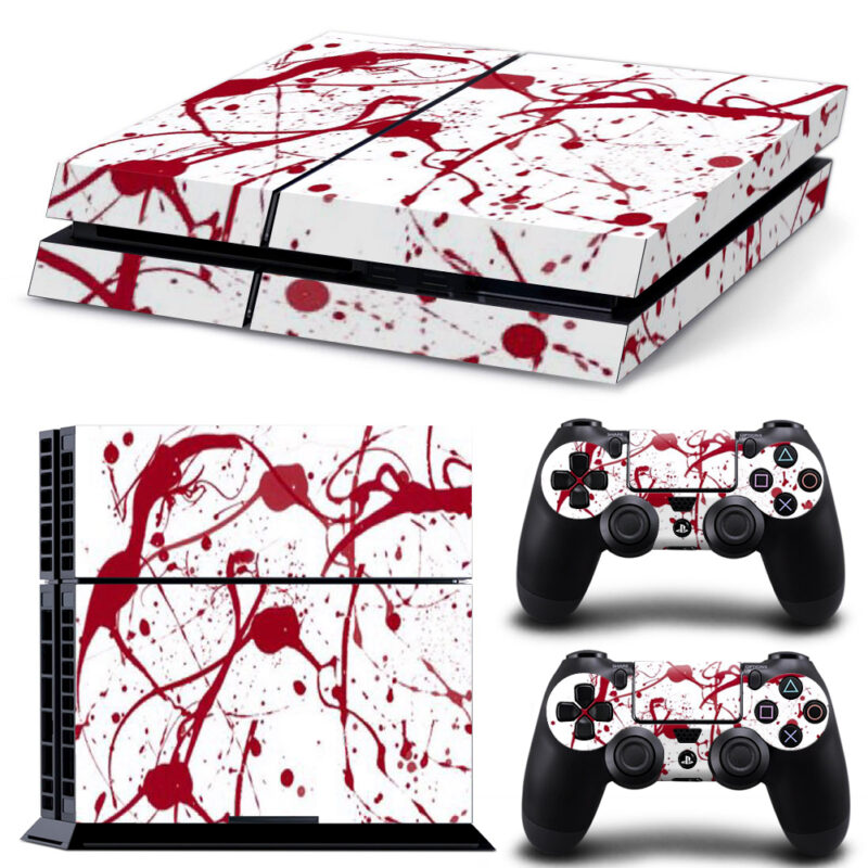 Red Paint Splatter Skin Sticker For PS4 And Controllers