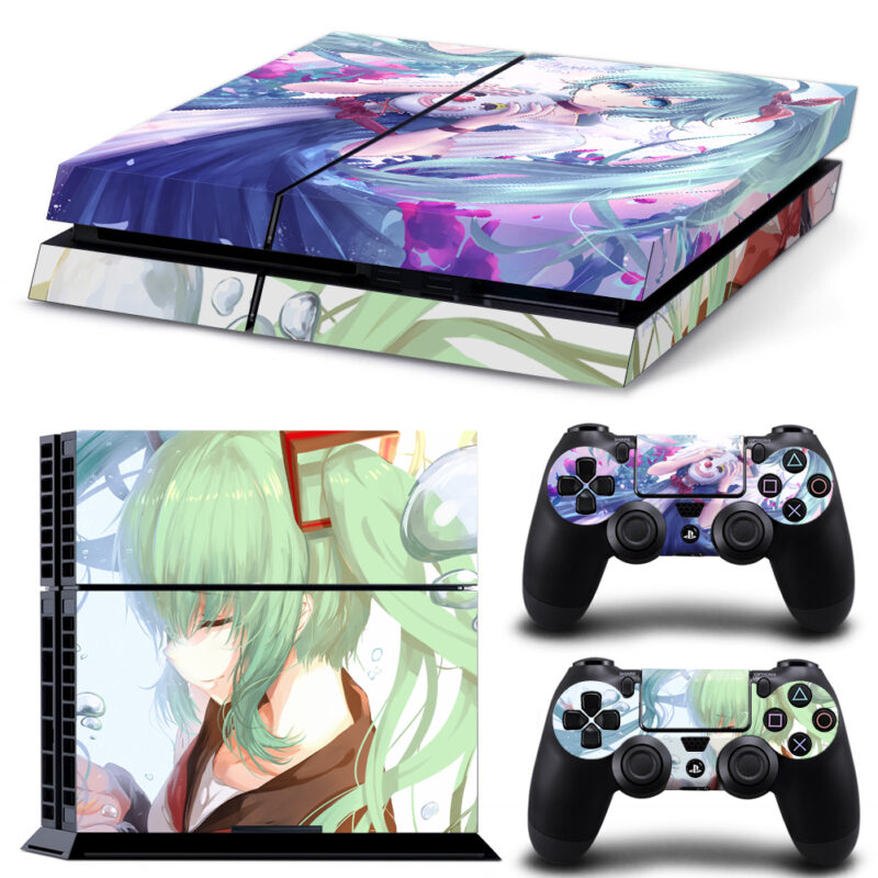 Anime Hatsune Miku Skin Sticker For PS4 And Controllers