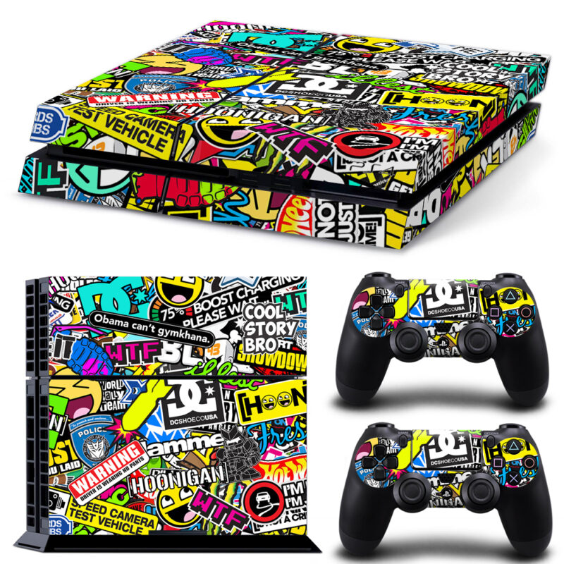 Multi Doodle Sticker Theme Skin Sticker For PS4 And Controllers