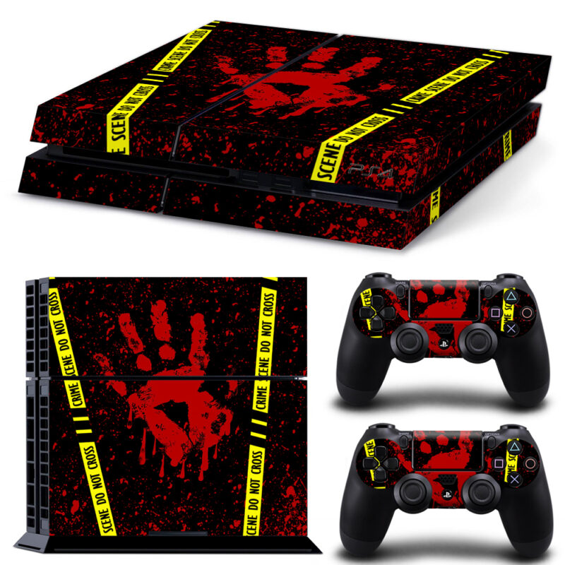 Bloody Hand Crime Scene PS4 Skin Sticker