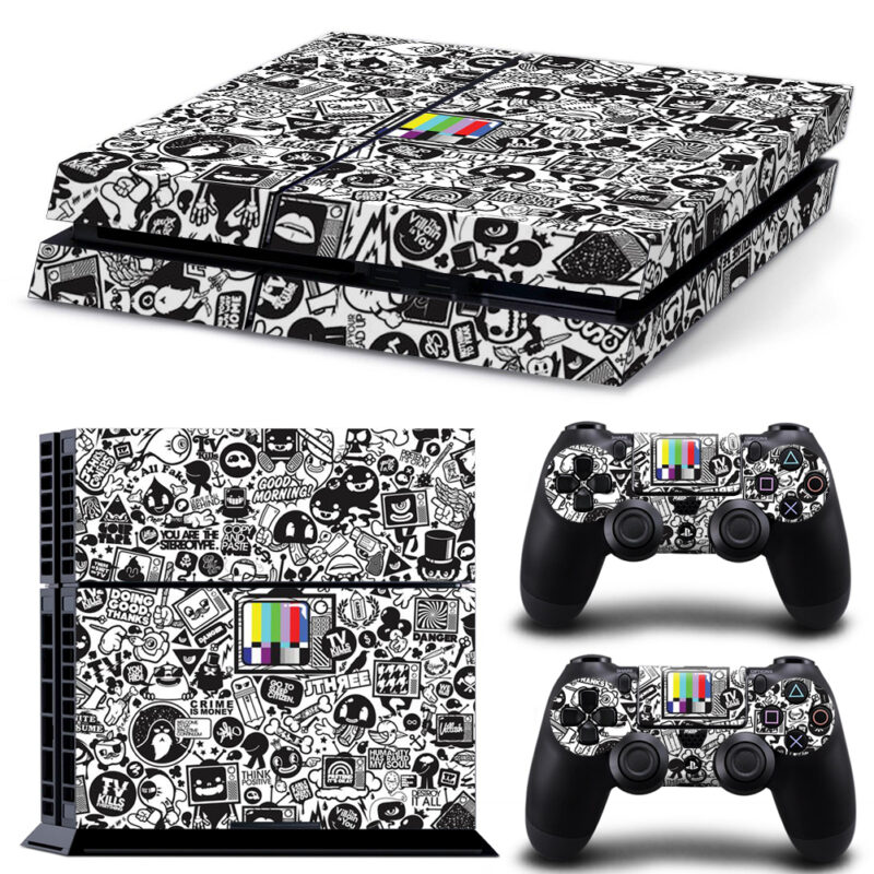 Doodle Art Skin Sticker For PS4 And Controllers