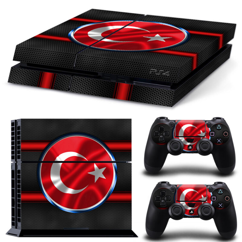 Flag Of Turkey Skin Sticker For PS4 And Controllers Design 2