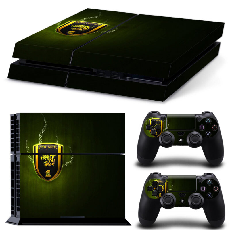 Ittihad FC Skin Sticker For PS4 And Controllers Design 1