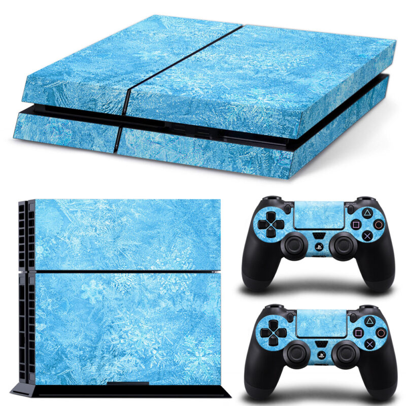 Frozen Blue Ice Texture Skin Sticker For PS4 And Controllers