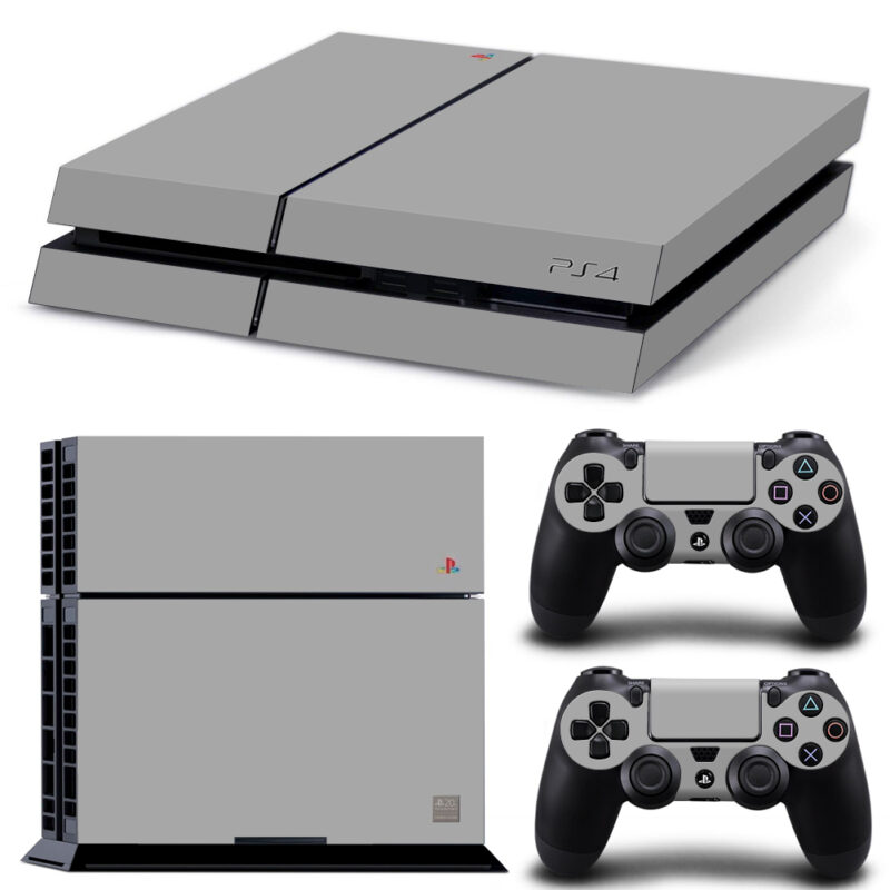 Gray Color Skin Sticker For PS4 And Controllers Design 3