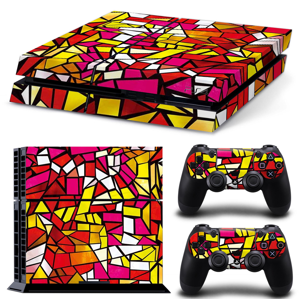 Colorful Triangle Mosaic Pattern Skin Sticker For PS4 And Controllers