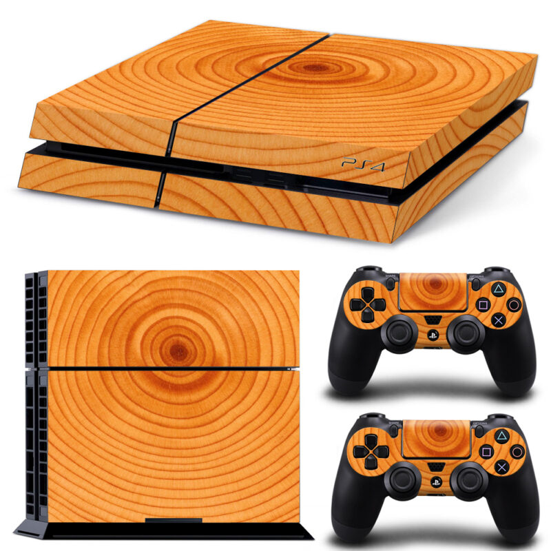 Shades Of Orange Tree Rings Pattern PS4 Skin Sticker