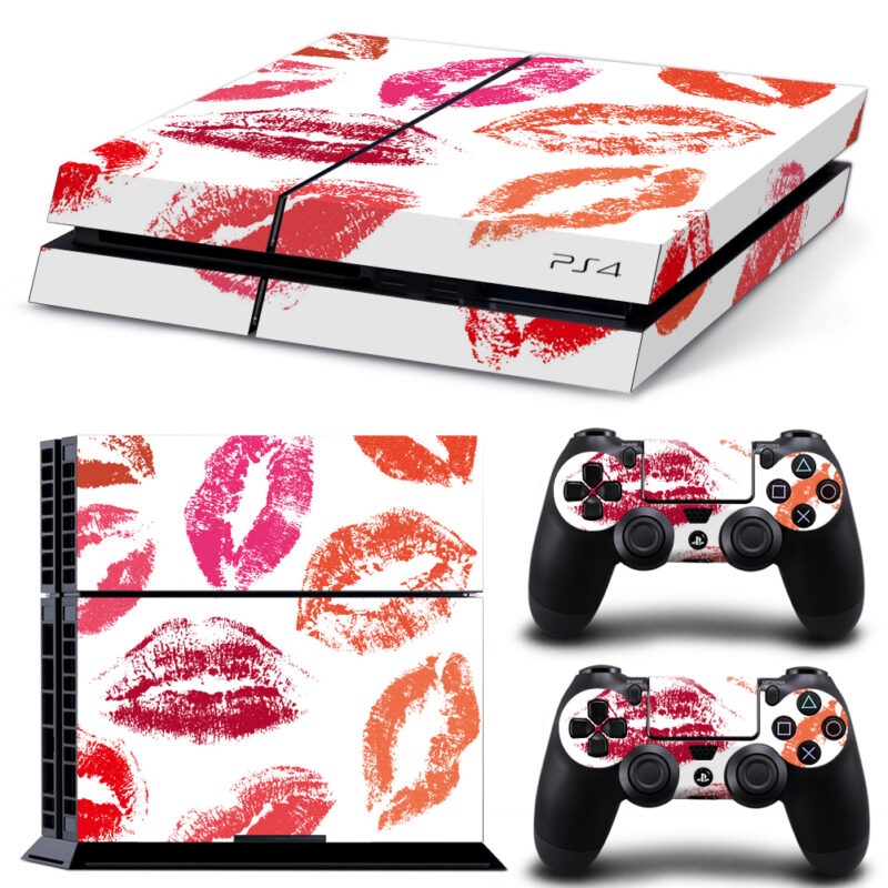 Lipstick Kiss Print Pattern PS4 Skin Sticker