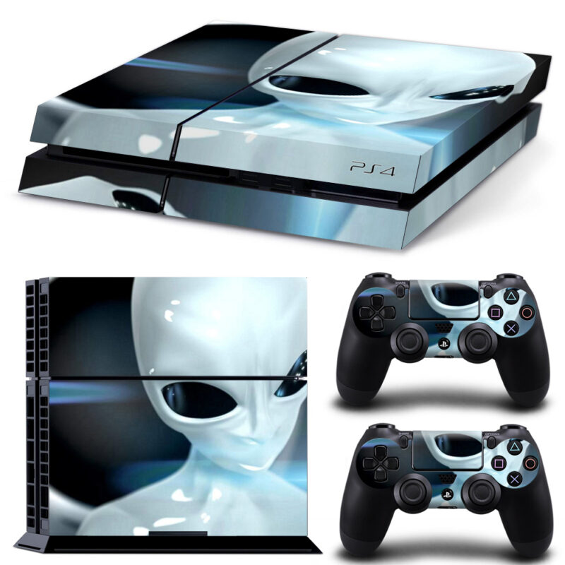 White Alien PS4 Skin Sticker