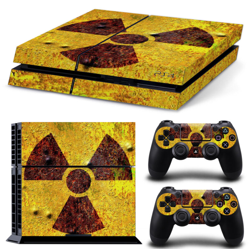 Old Rusty Radiation Warning Sign PS4 Skin Sticker