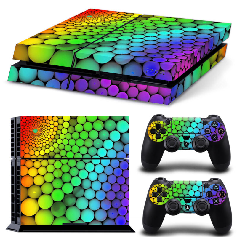 Rainbow Color Balls Pattern PS4 Skin Sticker