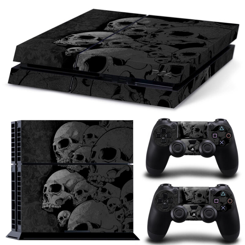 Dark Grey Skull PS4 Skin Sticker