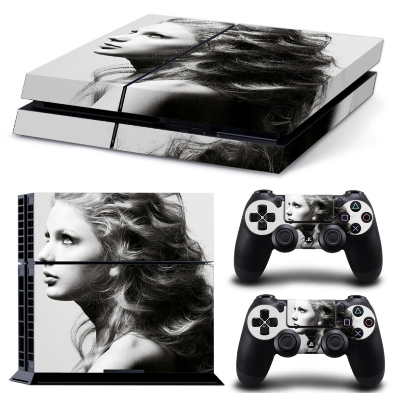 Black And White Taylor Swift Skin Sticker For PS4 And Controllers