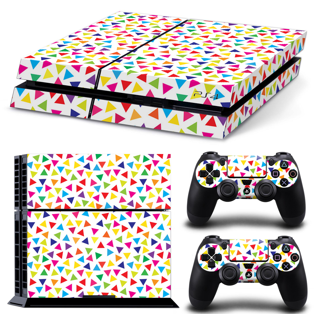 Multicolored Triangle On White PS4 Skin Sticker