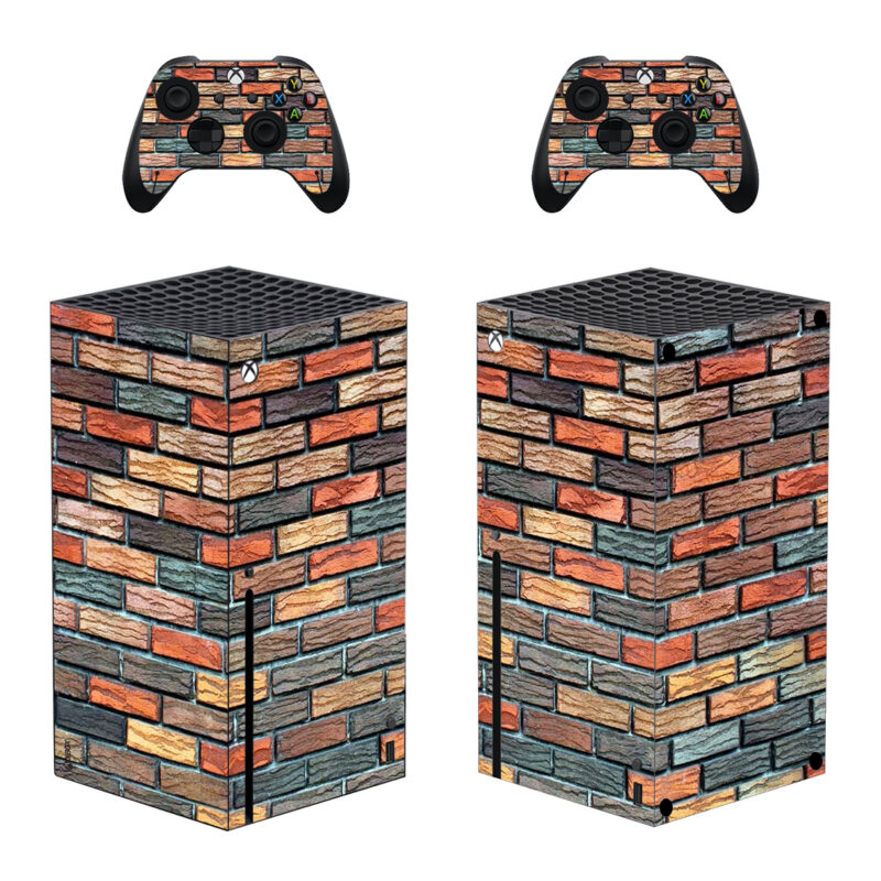 Multicolor Brick And Stone Tile Texture Skin Sticker For Xbox Series X And Controllers