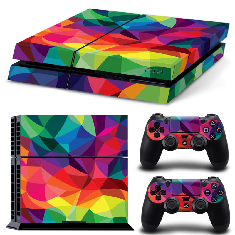 Colorful Geometric Abstract 3D PS4 Skin Sticker