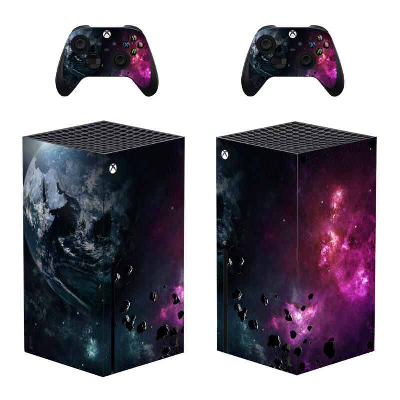 Earth Planet Nebula Explosion Skin Sticker For Xbox Series X And Controllers