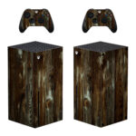 Old Wood Dark Plank Texture Skin Sticker For Xbox Series X And Controllers