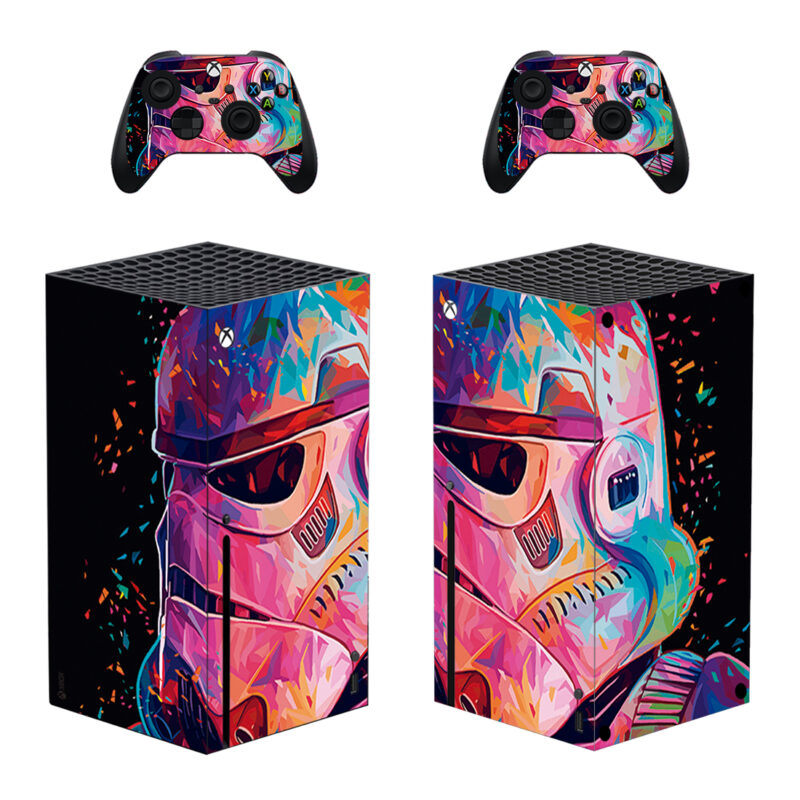 Star Wars Boba Fett Mandalorian Colorful Paint Skin Sticker For Xbox Series X And Controllers