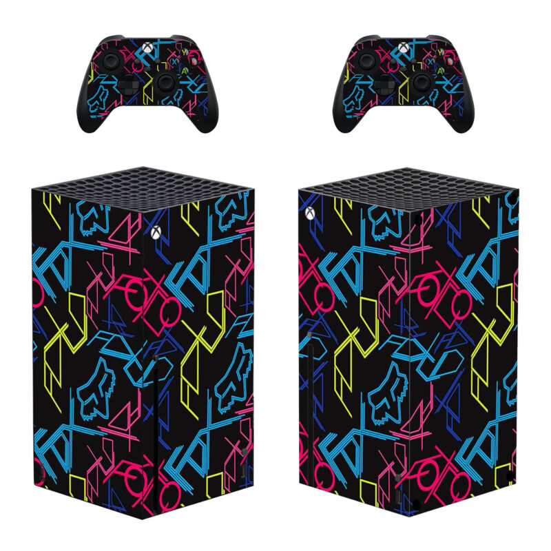 Fox Racing Straight Lines Pattern Skin Sticker For Xbox Series X And Controllers