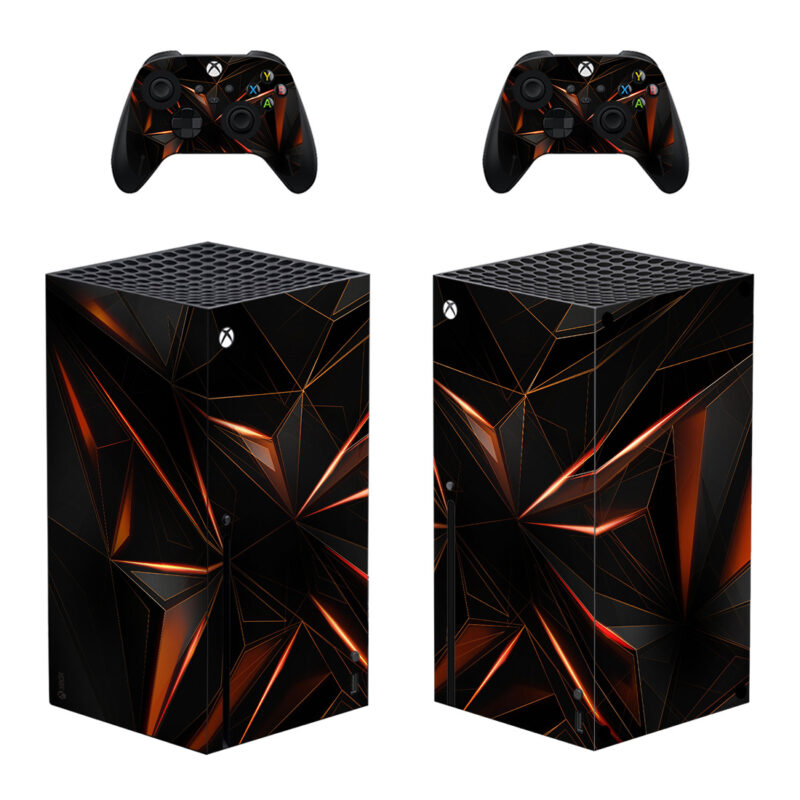 Diamond Abstract Digital Black Shapes Skin Sticker For Xbox Series X And Controllers