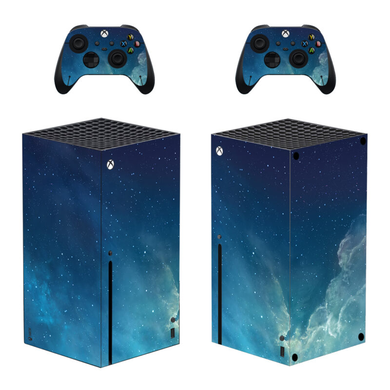 Night Sky With Stars And Clouds Skin Sticker For Xbox Series X And Controllers